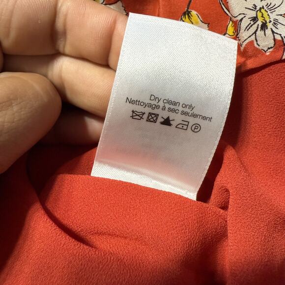 Veronica Beard Red Floral Josephine Ruched Mini Dress Womens Size 8 Silk - Picture 11 of 15